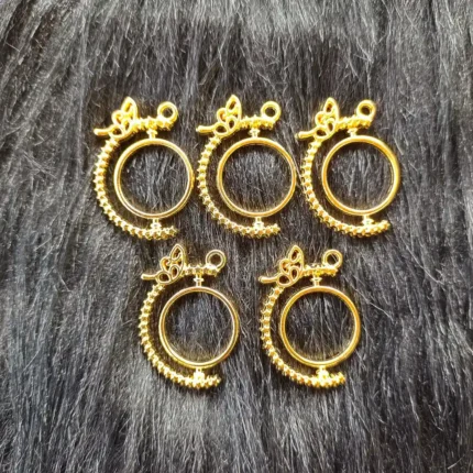 Gold Round Rotating Pendant Bezels