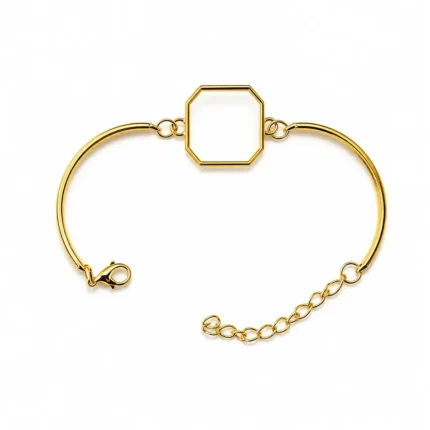 Octagonal Shape Golden Bracelet Bezel for Resin Art