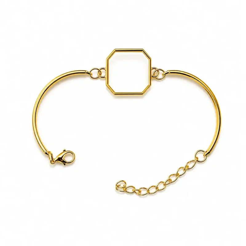 Octagonal Shape Golden Bracelet Bezel for Resin Art