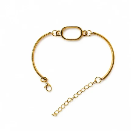 Oval Shape Golden Bracelet Bezel for Resin Art
