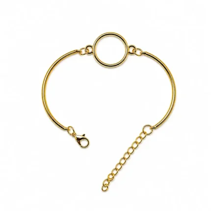 Round Shape Golden Bracelet Bezel for Resin Art
