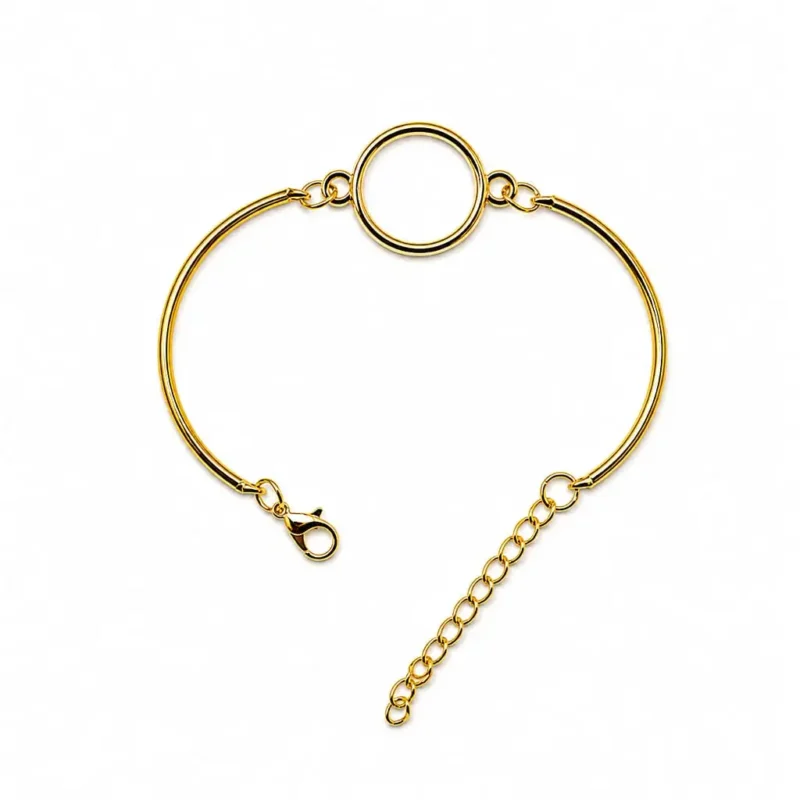 Round Shape Golden Bracelet Bezel for Resin Art