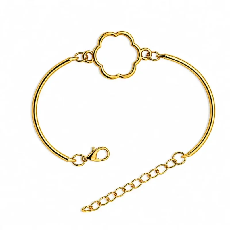 Flower Shape Golden Bracelet Bezel for Resin Art
