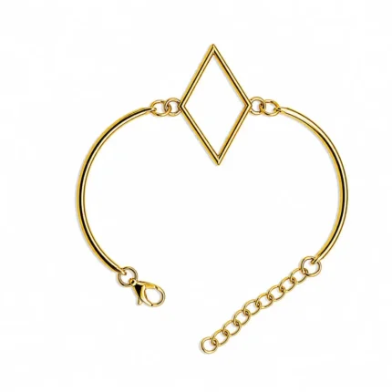 Rhombus Shape Golden Bracelet Bezel for Resin Art