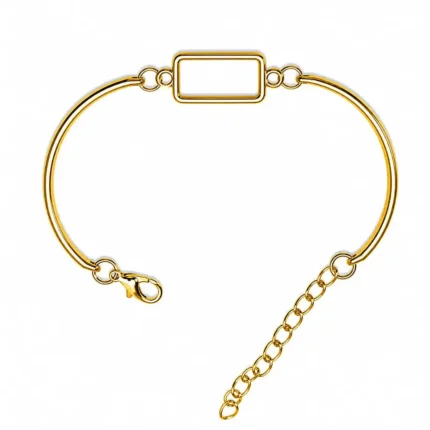Rectangle Shape Golden Bracelet Bezel for Resin Art