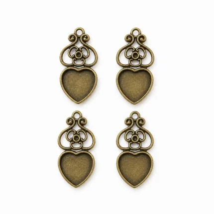 Antique Bronze Heart Bezel Frame for Resin Art Jewelry Making
