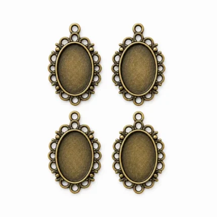 Antique Bronze Oval Bezel Frame for Resin Art Jewelry Making