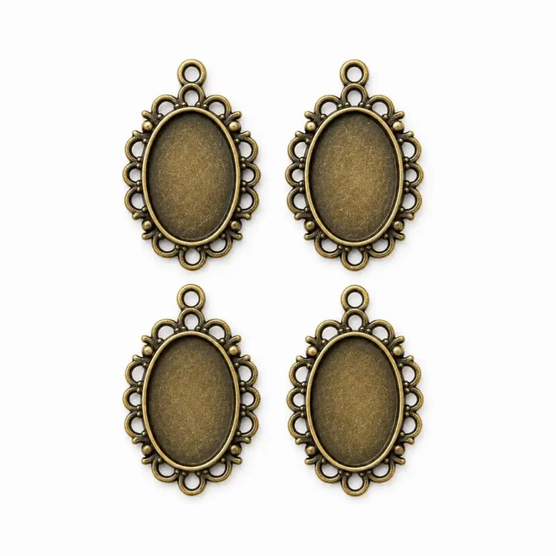 Antique Bronze Oval Bezel Frame for Resin Art Jewelry Making