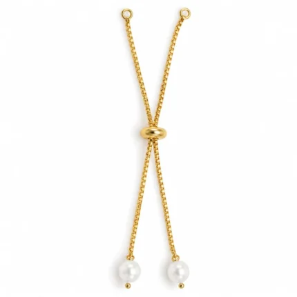 Adjustable Bracelet with White Round Pearl