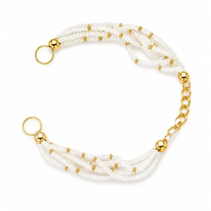 White Pearls Rakhi Bracelet – Elegant Pearl Rakhi for Brother with Adjustable