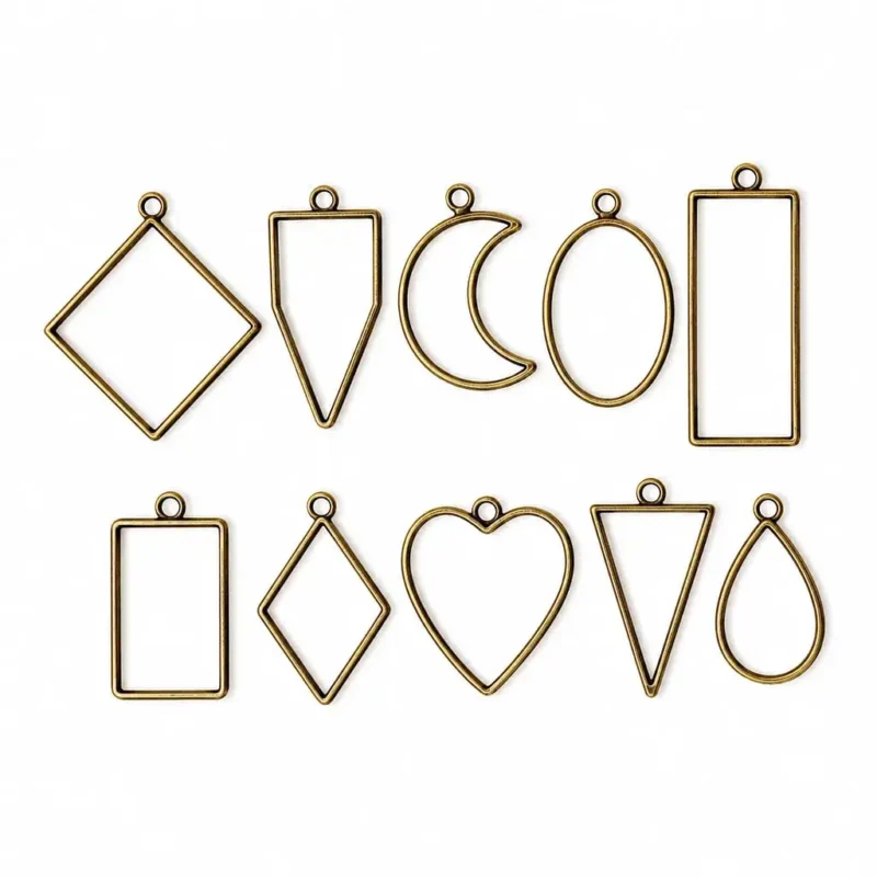 Bronze Pendant Bezel Set of 10