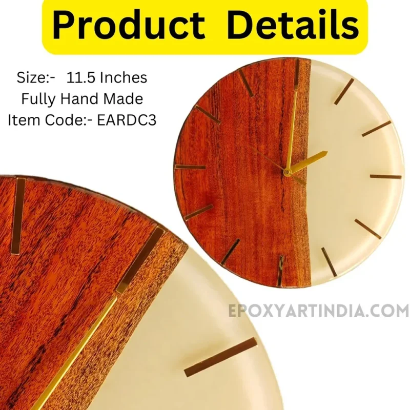 Diamond Series – Luxury Wooden Fusion Resin Wall Clock
