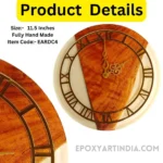 Diamond Series – Luxury Wooden Fusion Resin Wall Clock With Roman Ring