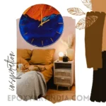 Diamond Series – Luxury Wooden Fusion Resin Wall Clock 15.5" | Ocean Theme with Curved Edges