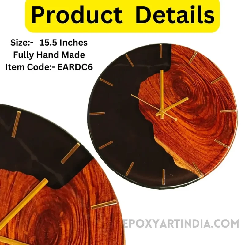 Diamond Series – Black Walnut Resin Wall Clock