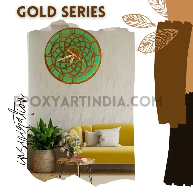 Gold Series – Emerald Mandala Designer Wall Clock