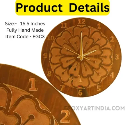 Gold Series – Royal Floral Wooden Wall Clock