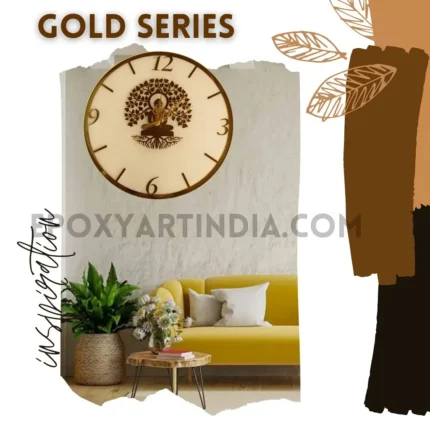 Gold Series – Buddha Tree Designer Wall Clock
