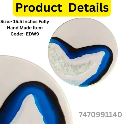Ocean Blue Series – Crystal Wave Resin Wall Décor