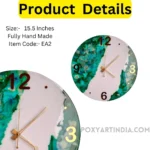 Emerald Aura Series – Artistic Resin Wall Clock