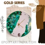 Emerald Aura Series – Artistic Resin Wall Clock