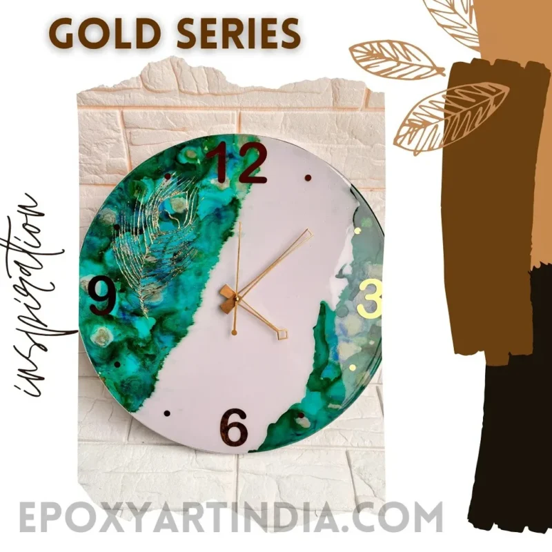 Emerald Aura Series – Artistic Resin Wall Clock