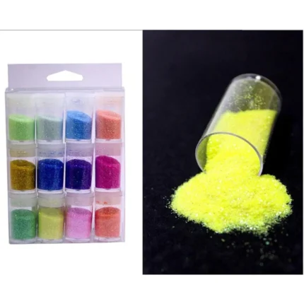 Rainbow Neon Glitter Powder Set of 12