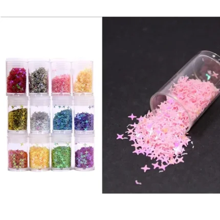 Rainbow Twinkle Star Set of 12 for Resin Art