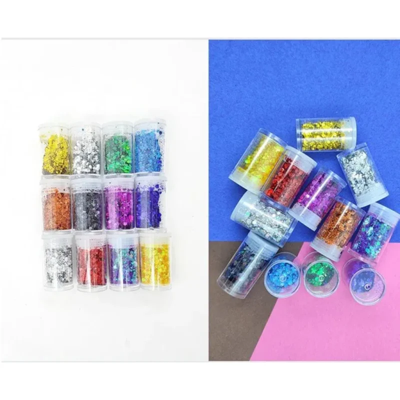 Product Description Add vibrant color and sparkle to your artwork with this Rainbow Col Chunks Set of 12. This decorative collection includes 12 stunning shades of glossy rainbow chunks specially designed for resin art, nail art, slime making, shaker crafts, tumblers, scrapbooking, festival decoration, and DIY projects. Crafted from premium lightweight material, these sparkling decorative chunks create a beautiful crystal-like effect that enhances handmade creations with depth, texture, and eye-catching shine. Easy to use and compatible with epoxy resin, glue, paints, gels, and other decorative materials, they are suitable for both beginners and professional artists. Perfect for adding colorful creativity and modern decorative effects to every project, this chunk set is ideal for home crafts, festive décor, school activities, and professional art applications. Features: Set of 12 vibrant rainbow chunk colors Sparkling glossy decorative finish Ideal for resin art and nail art Perfect for slime and shaker crafts Lightweight and easy to use Adds texture and shine to artwork Suitable for DIY and creative projects Great for home and professional crafting