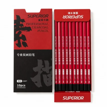 Superior Professional Charcoal Pencil Set of 10 – Super Soft