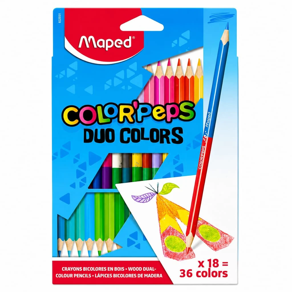Maped Color’Peps Duo Color Pencils Set of x18 = 36 Colors Maped Color’Peps Duo Color Pencils Set of x18 = 36 Colors