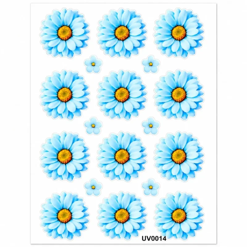 Premium Sky Blue Shade UV DTF Sticker for Resin Art