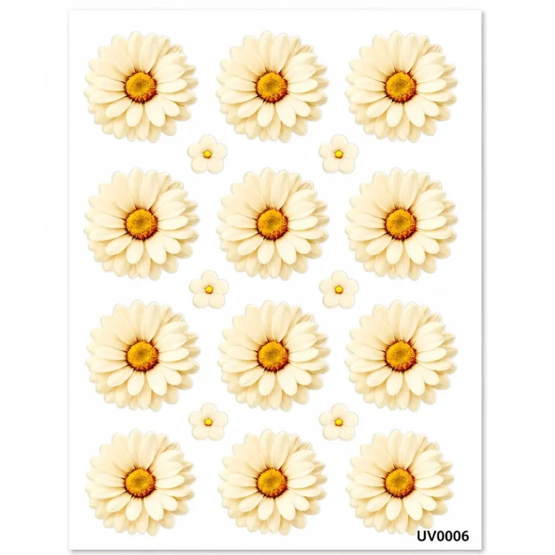 Premium Creamy White Shade UV DTF Sticker for Resin Art