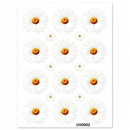 Premium White Daisy UV DTF Sticker