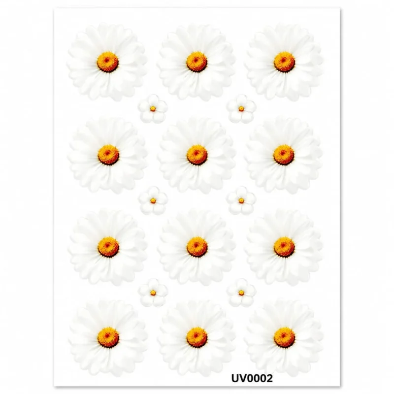 Premium White Daisy UV DTF Sticker