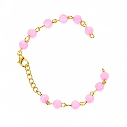 Light Pink Beaded Bracelet Chain for Jewelry Making