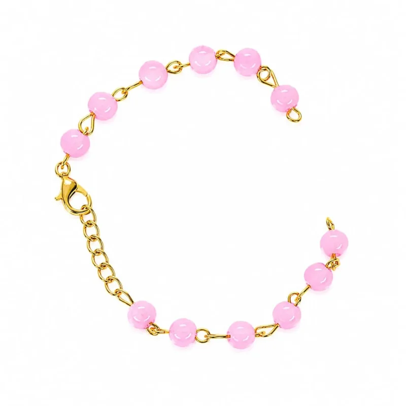 Light Pink Beaded Bracelet Chain for Jewelry Making