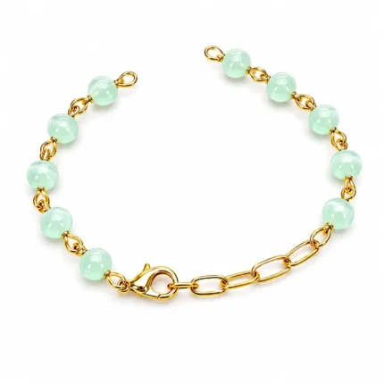 Mint Green Beaded Bracelet Chain for Jewelry Making