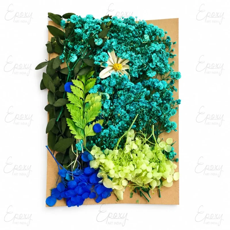 Turquoise Shade Dry Flower Packet for Resin Art