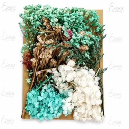Light Turquoise Blue Dry Flower Packet For Resin Art