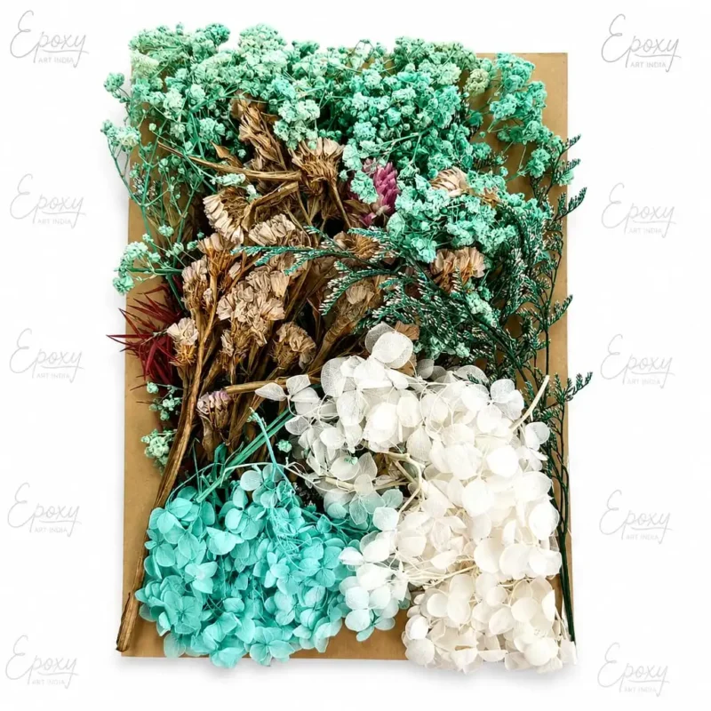 Light Turquoise Blue Dry Flower Packet For Resin Art
