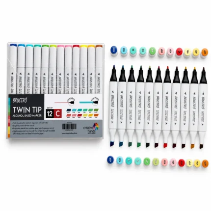 Brustro Twin Tip Alcohol Based Basic Marker Set