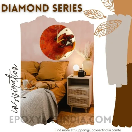 Diamond Series - Luxury Wooden Fusion Resin Wall Clock