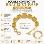 Gold Square Connector Bracelet Base for Resin Art – DIY Jewelry Making Bracelet Chain