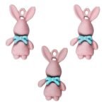 Peach Rabbit Charms for Keychains – Cute Bunny Acrylic Charms for DIY Jewelry & Accessories