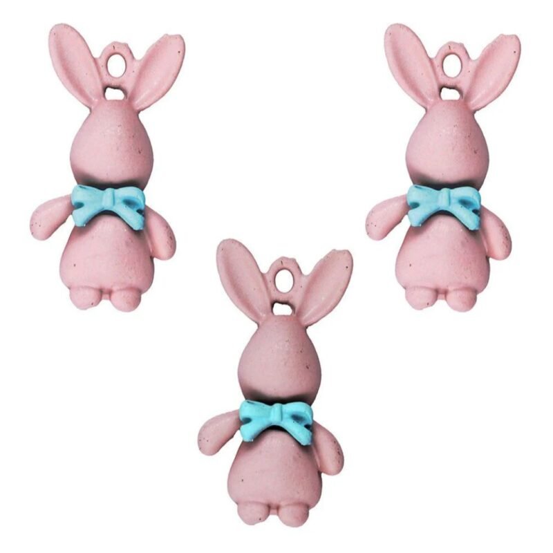 Peach Rabbit Charms for Keychains – Cute Bunny Acrylic Charms for DIY Jewelry & Accessories