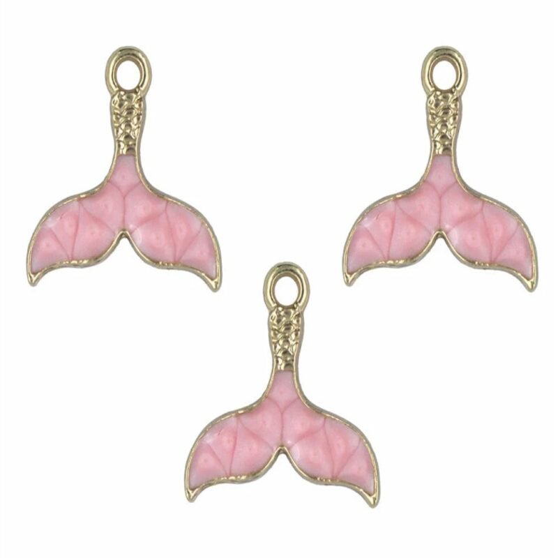 Mermaid Tail Enamel Pendant Charms – Colorful Metal Charms for Jewelry & Keychain Making