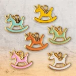 Horse Gold Jewellery Charms – Metal Horse Pendant Charms for DIY Jewelry Making (Set of 5)