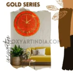 Gold Series – Ruby Mandala Designer Wall Clock