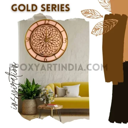 Gold Series – Blush Mandala Designer Wall Clock